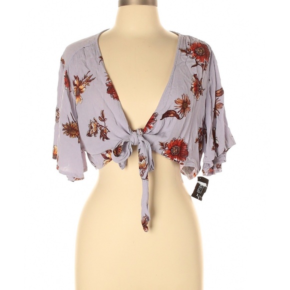 Charlotte Russe Tops - 3/$40 Charlotte Russe Purple Front Tie Crop Top XL